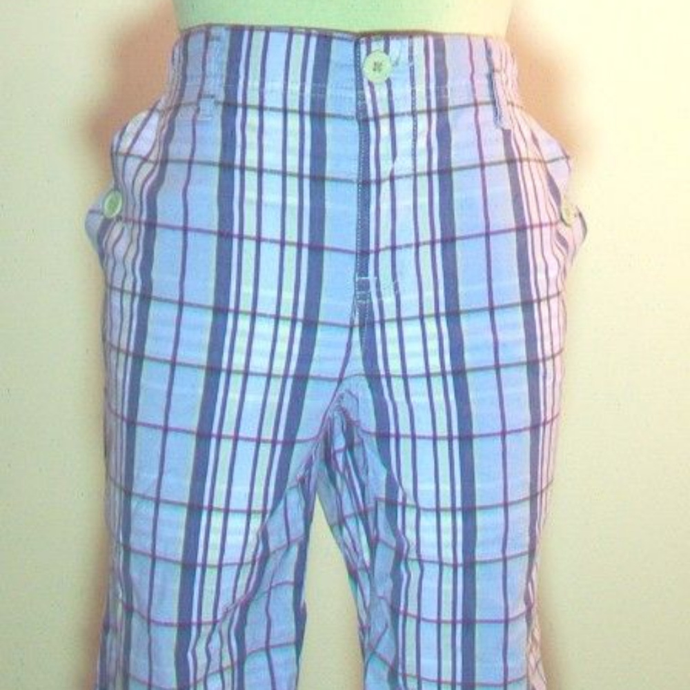 Gloria Vanderbilt Blue Plaid Bermuda Shorts, NWOT